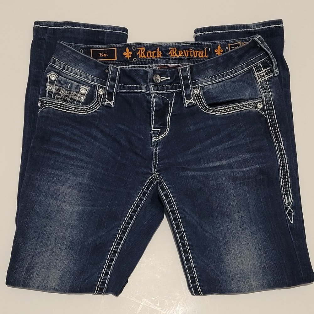 Rock Revival Kai Straight Blue Jeans 27